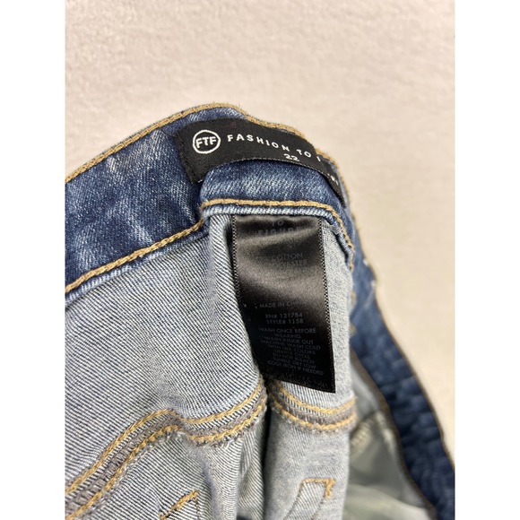 Fashion to Figure Jeans Womens 22 Blue Distressed Embellished Cuff Denim - Picture 4 of 10